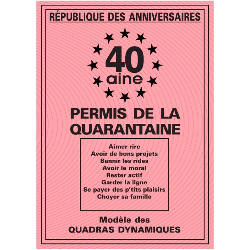 Permis de la 40 aine