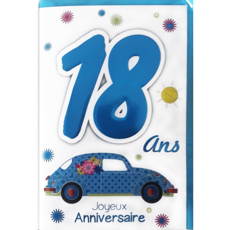 Carte anniversaire 18 ans