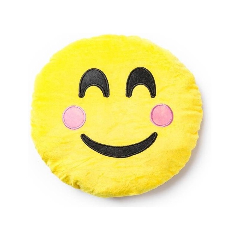 Coussin emoji visage rougi