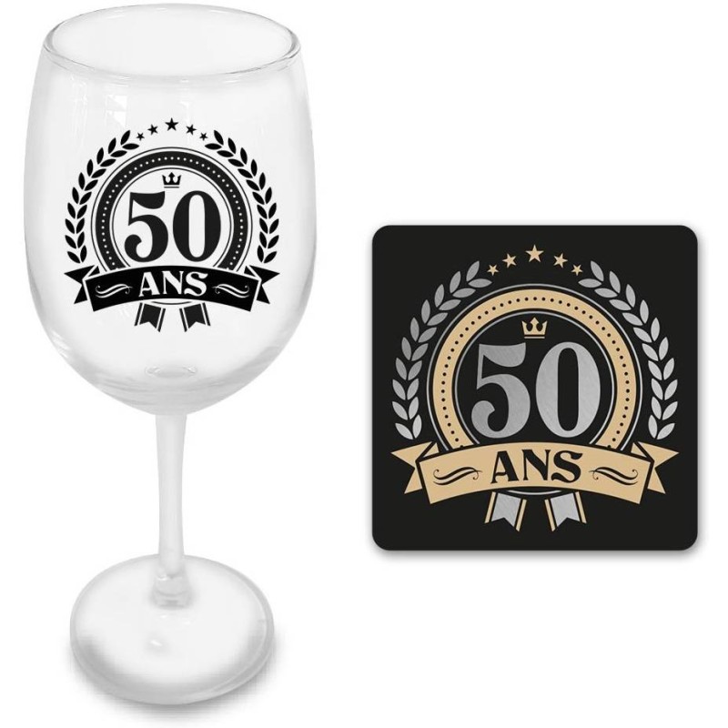 Coffret verre à vin 50 ans