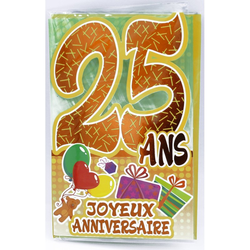 Cartes Ages 25 ans jaune