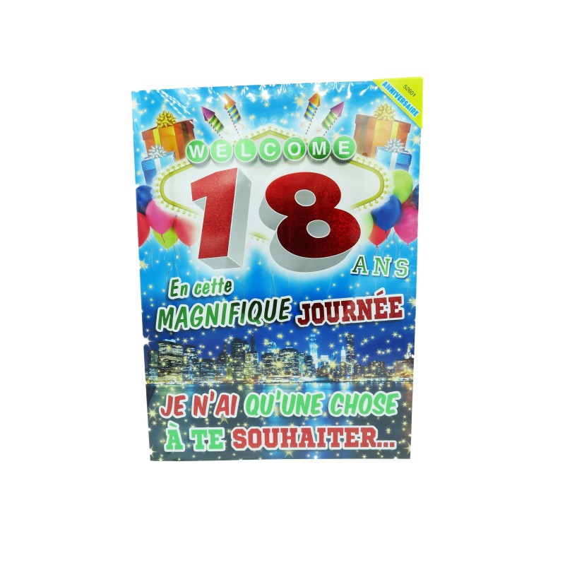 Carte géante joyeux anniversaire 18ans