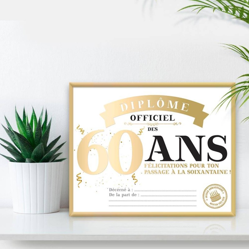 Cadre Diplôme 60ans