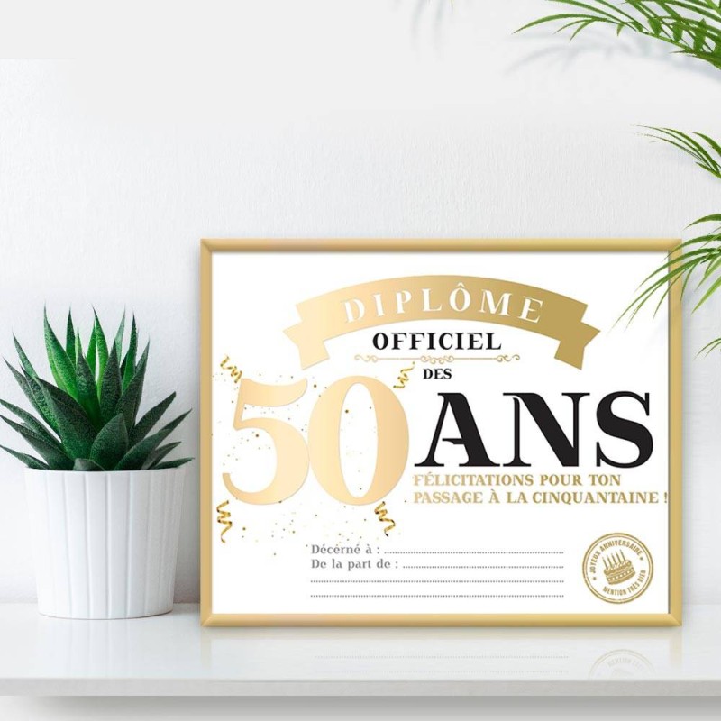 Cadre Diplôme 50 ans