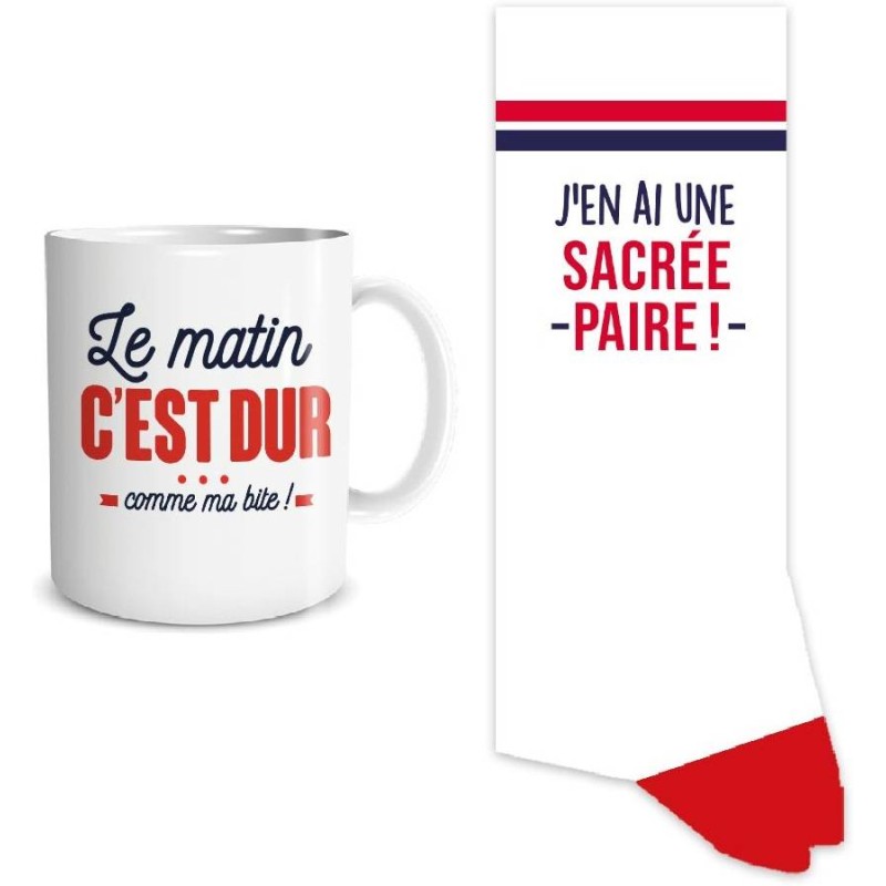 Coffret mug chaussettes "sacrée paire"