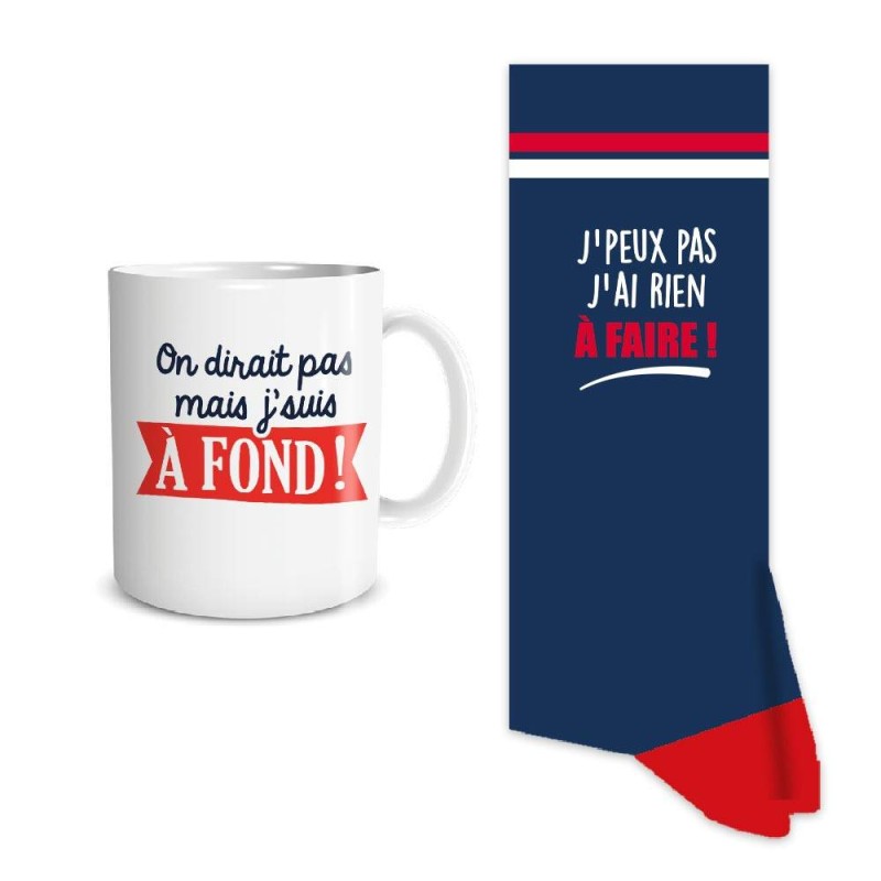 Coffret Mug chaussettes "J'peux pas"