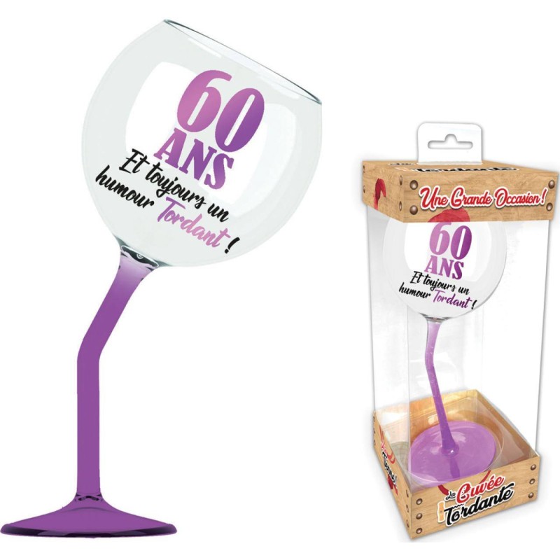 Verre à Vin Penche Violet 60 Ans