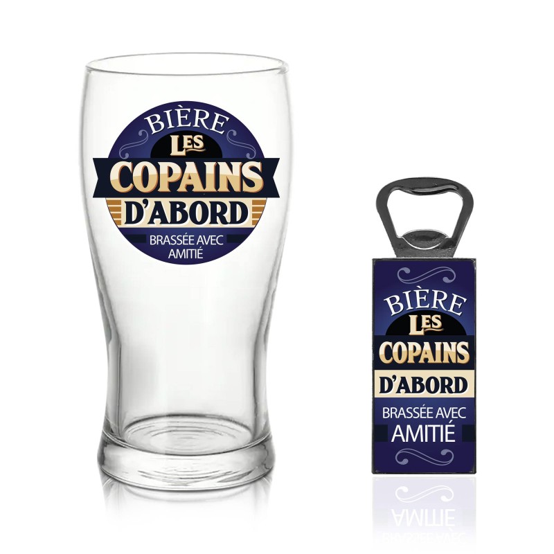 Coffret verre bière "Les copains"