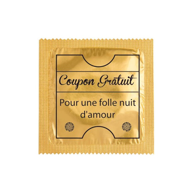 Preservatif Coupon gratuit pour une folle nuit d amour