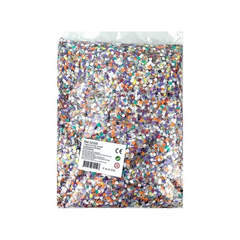 Sachet 1kg confettis multicolores