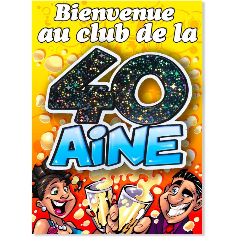 Carte d'anniversaire en relief - Cadeau 40 ans