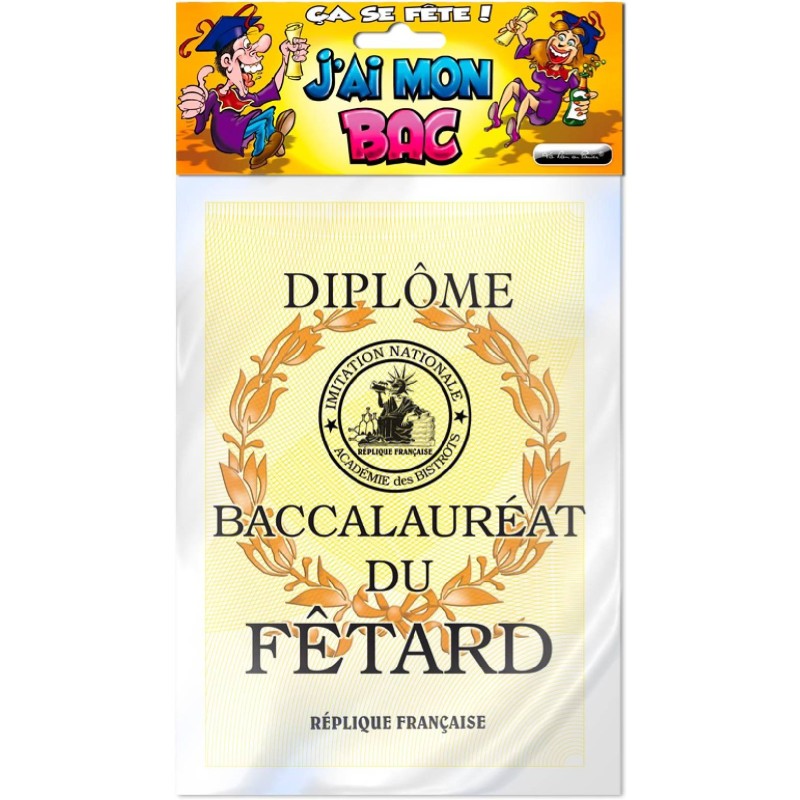 Diplôme du baccalauréat du fêtard