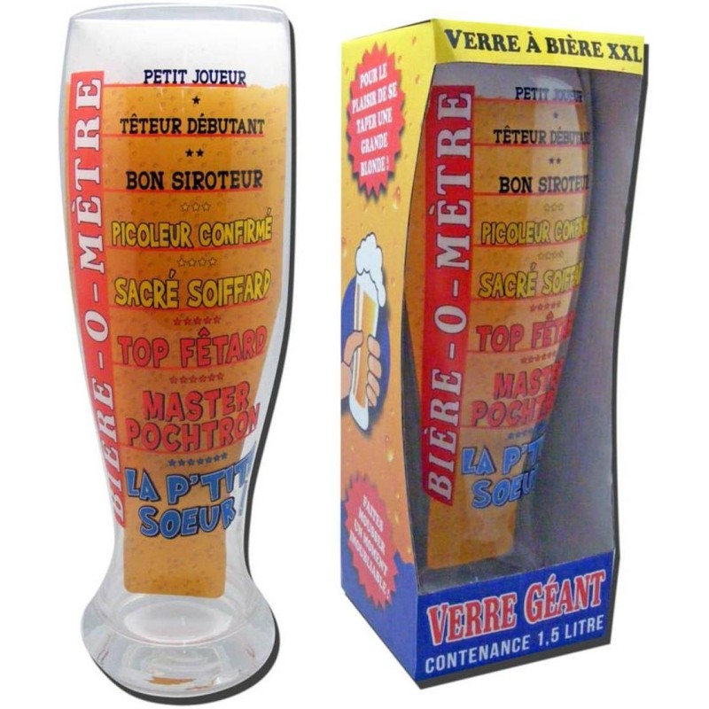 Verre à bière géant XXL 30cm bière-o-mètre