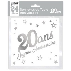 24 serviettes de table 20 ans