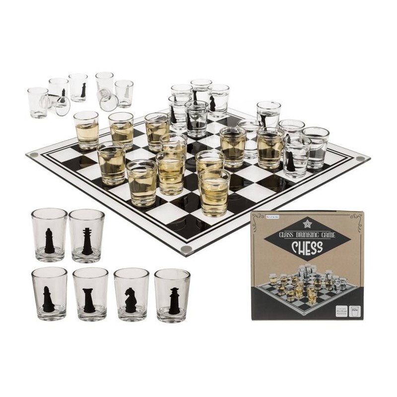 Jeu à boire échecs avec 32 verres