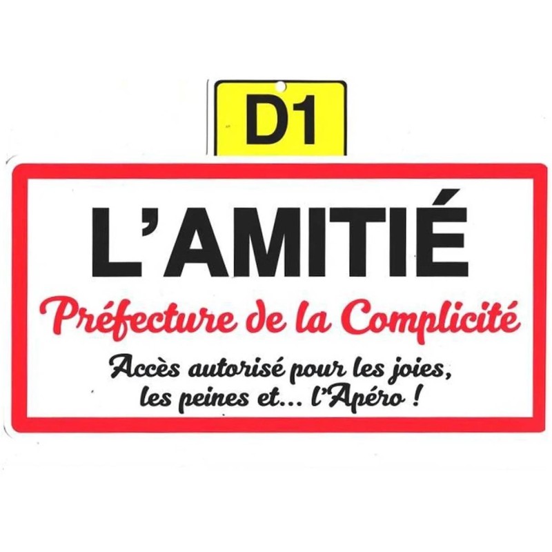 Plaque de ville "L'amitié"