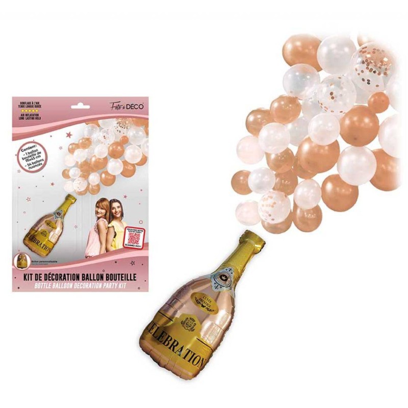 Kit de décoration Ballon bouteille Rose Gold