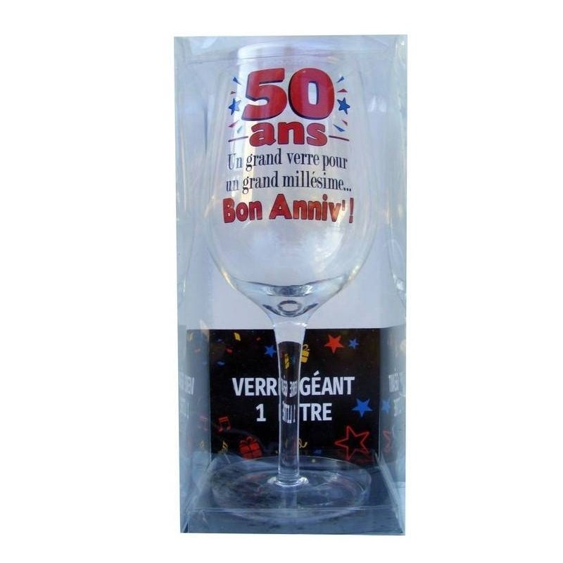 Verre à vin géant 50 ans