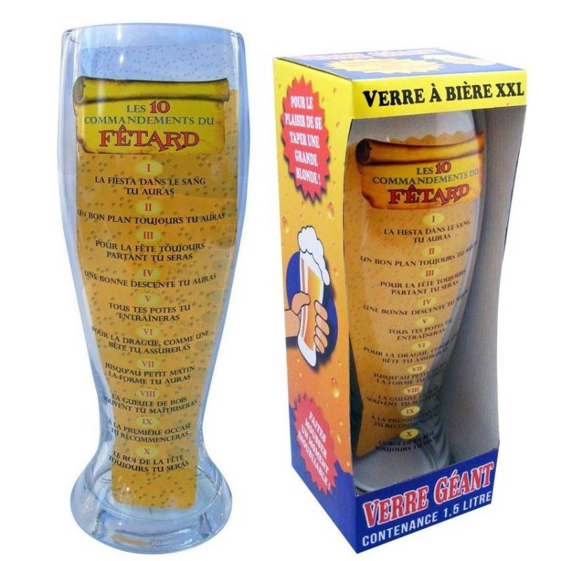 Verre à bière géant "fêtard"