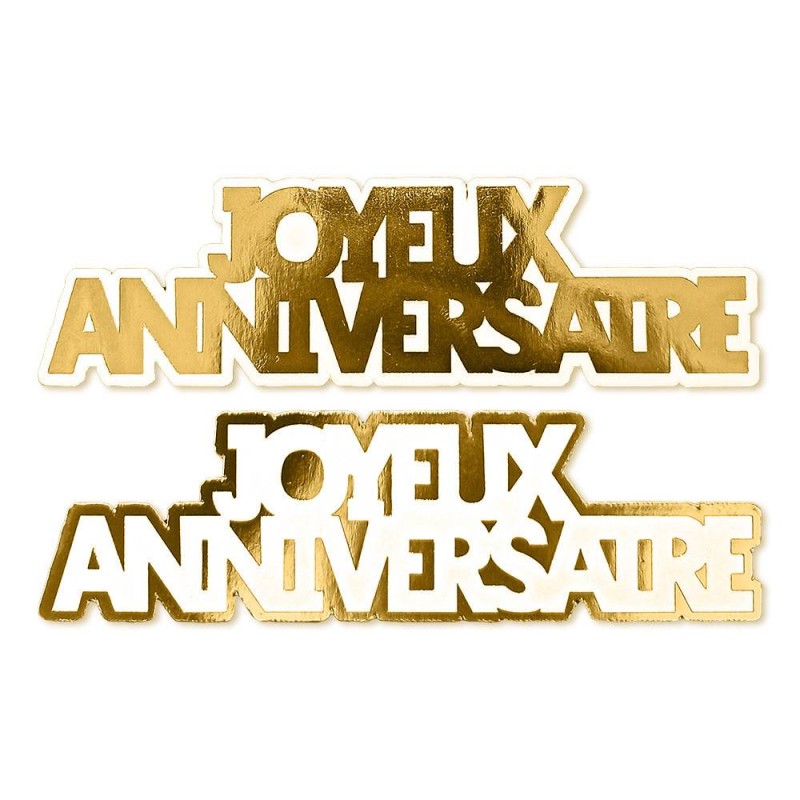 Duo déco de table "Joyeux anniversaire" Or Party Chic