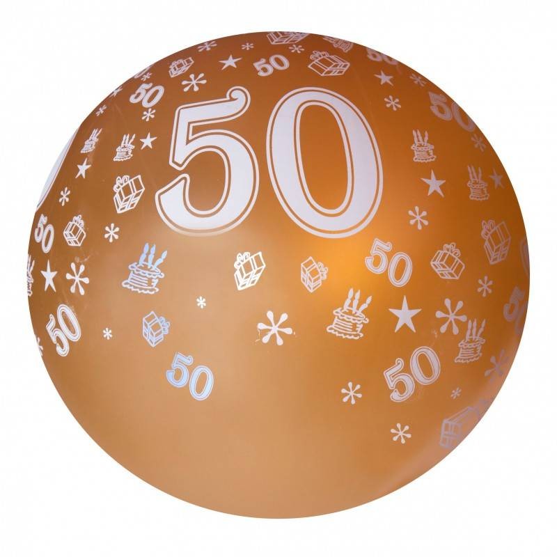 Ballon géant 50 ans métal or