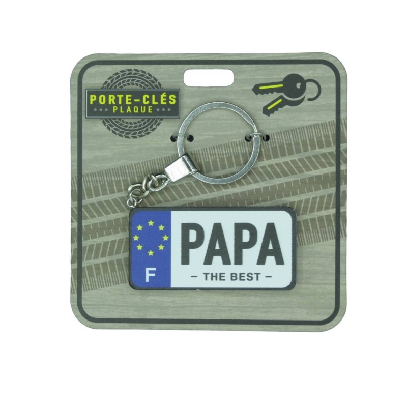 Porte-clés plaque immatriculation papa