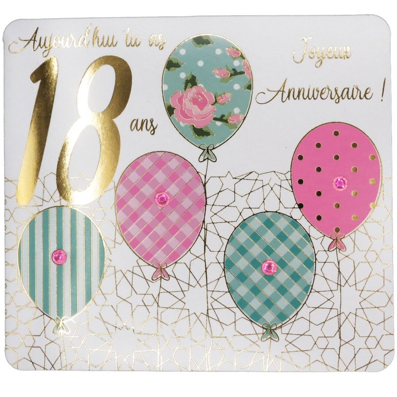 Carte anniversaire 18 ans