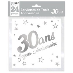 24 serviettes de table 30 ans