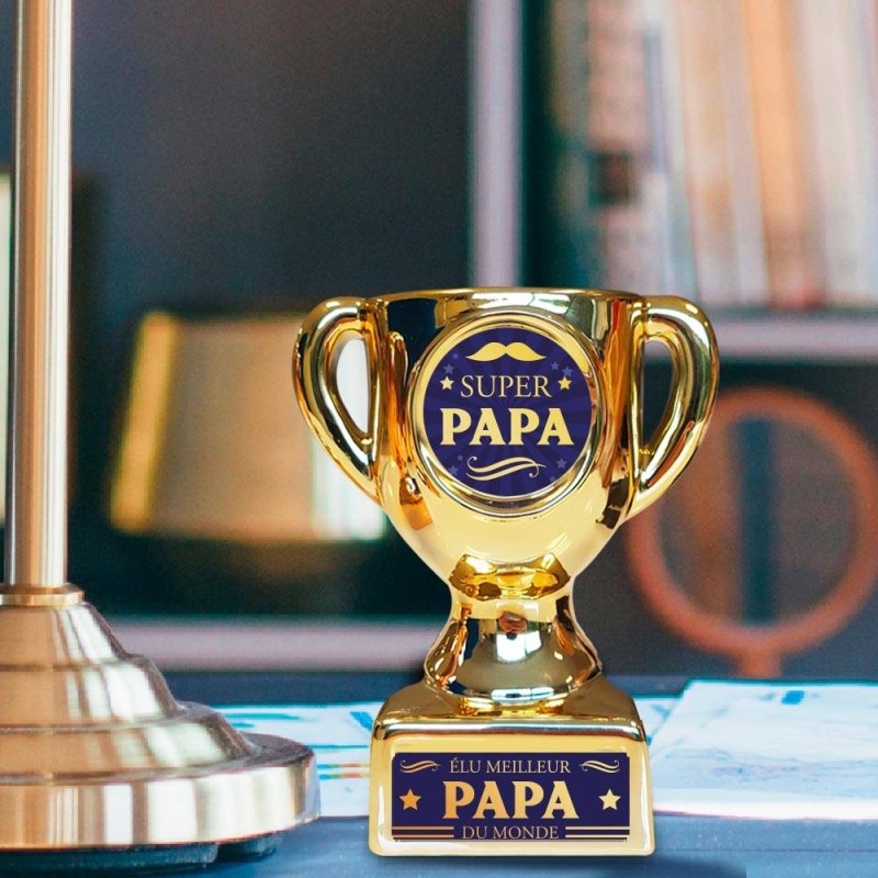Cadeau Trophée Doré - Super Papa - Jour de Fête - Fête des pères