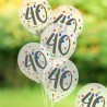 Sachet de 6 ballons confettis 40