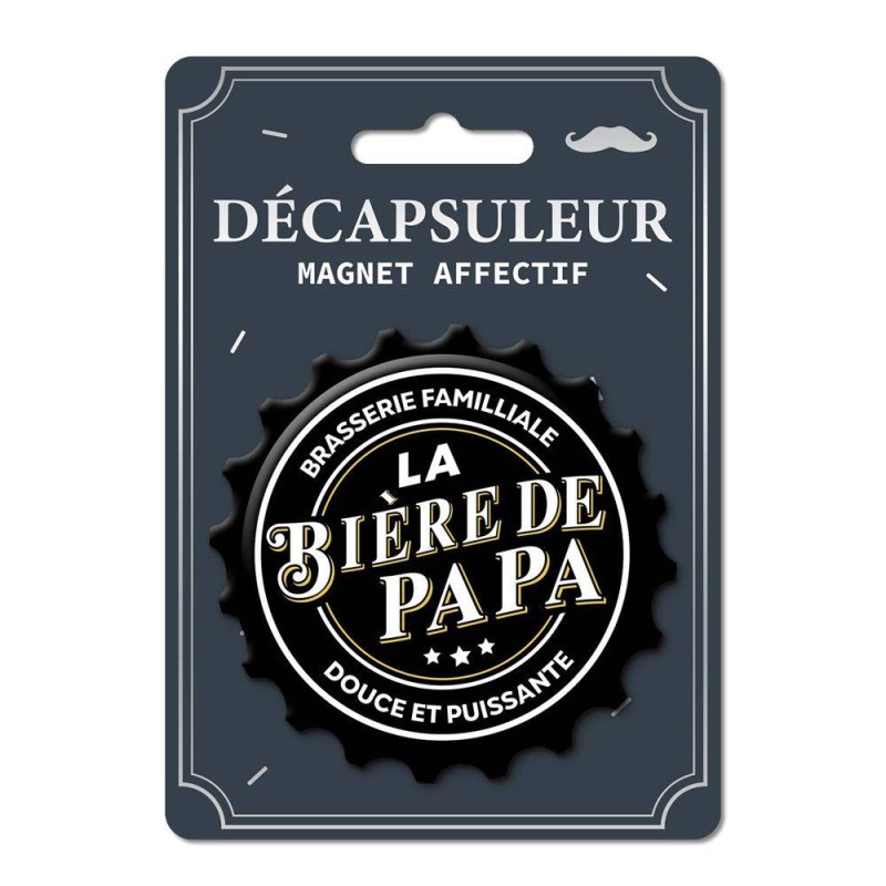 COFFRET VERRE A BIERE + DECAPSULEUR PAPA