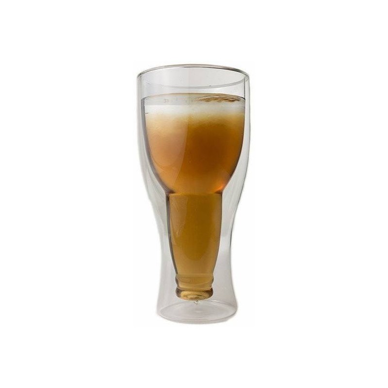 Verre à bière bouteille inversée