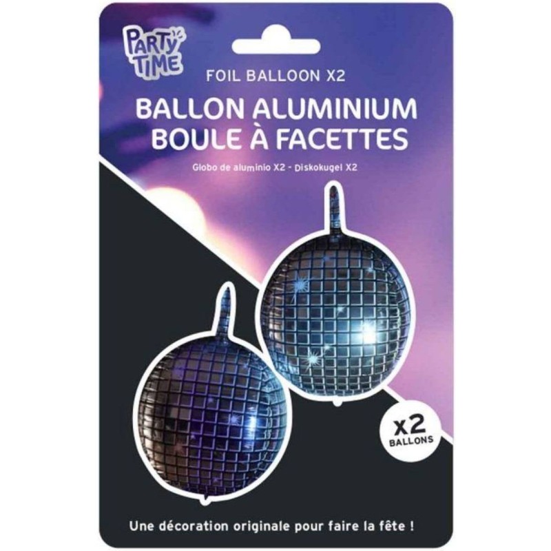 2 ballons aluminium boule à facettes