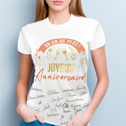 T-shirt à dédicacer femme - Cadeau anniversaire 1 an de +