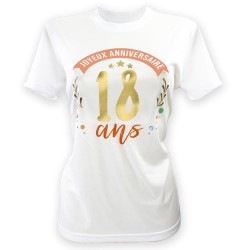 T-shirt à dédicacer femme - Cadeau 18 ans