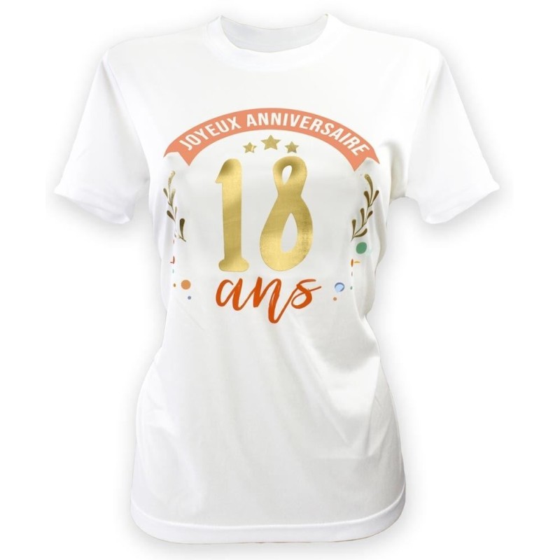 Tee-shirt 18 ans cadeau anniversaire fille