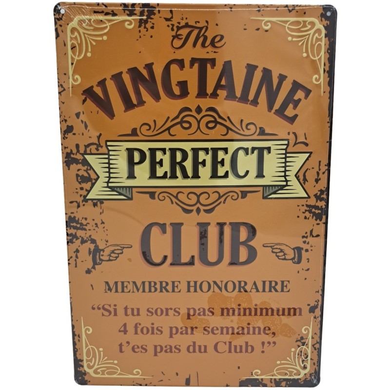 Plaque métal humoristique - Cadeau 20 ans