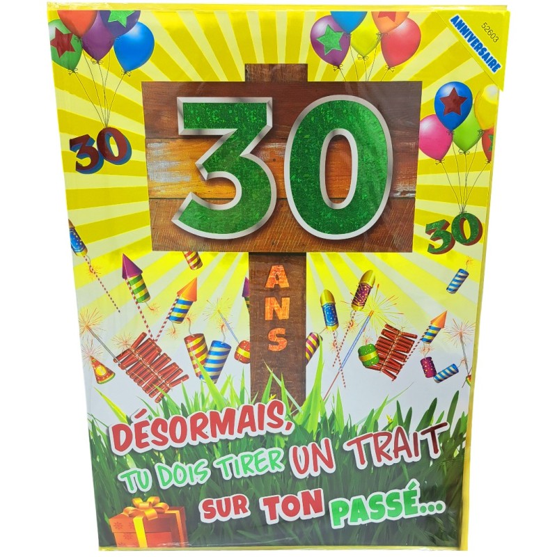 Carte géante anniversaire - Cadeau 30 ans