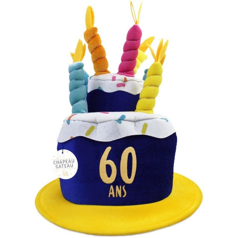 Chapeau gâteau anniversaire - Cadeau 60 ans