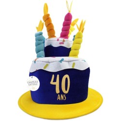 Chapeau gâteau anniversaire - Cadeau 40 ans