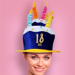 Chapeau gâteau anniversaire - Cadeau 18 ans