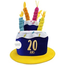 Chapeau gâteau anniversaire - Cadeau 20 ans