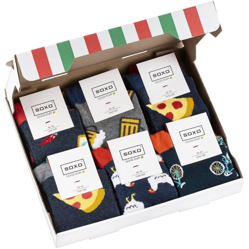 6 paires chaussettes pizza homme - Cadeaux humour