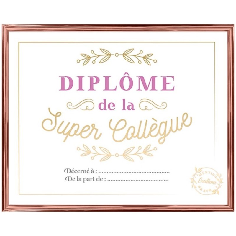 Cadre diplôme de la super collègue