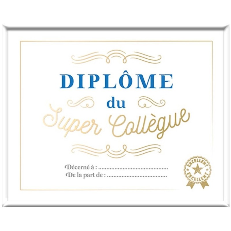 Cadre diplôme du super collègue