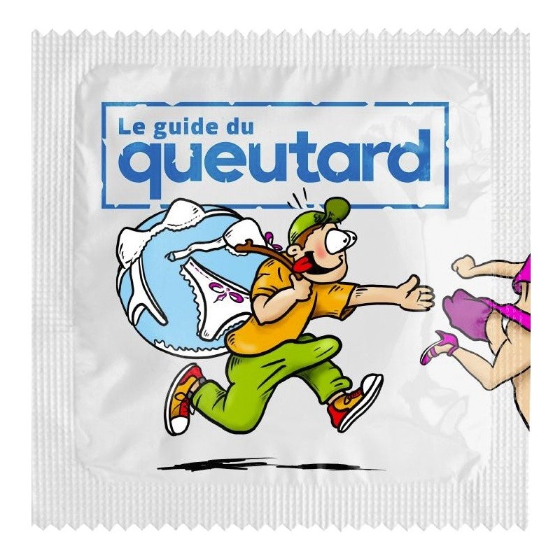 Préservatif humoristique "le guide du queutard"