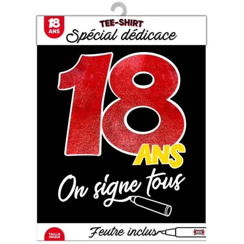 T-shirt noir "on signe" - Cadeau 18 ans