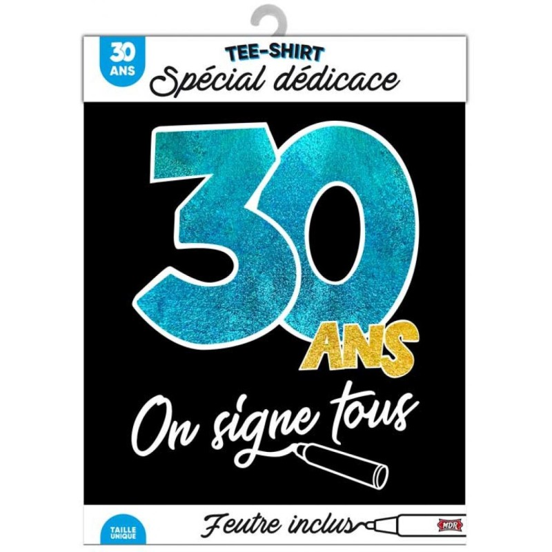 T-shirt noir "on signe" - Cadeau 30 ans