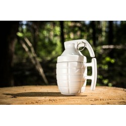 Mug grenade blanc avec couvercle