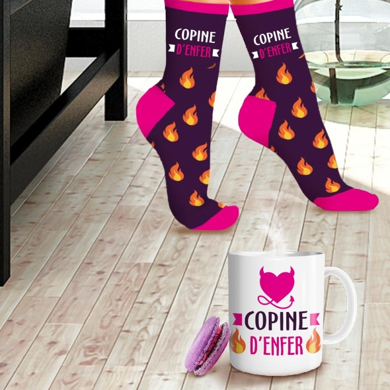 Coffret mug chaussettes "copine"